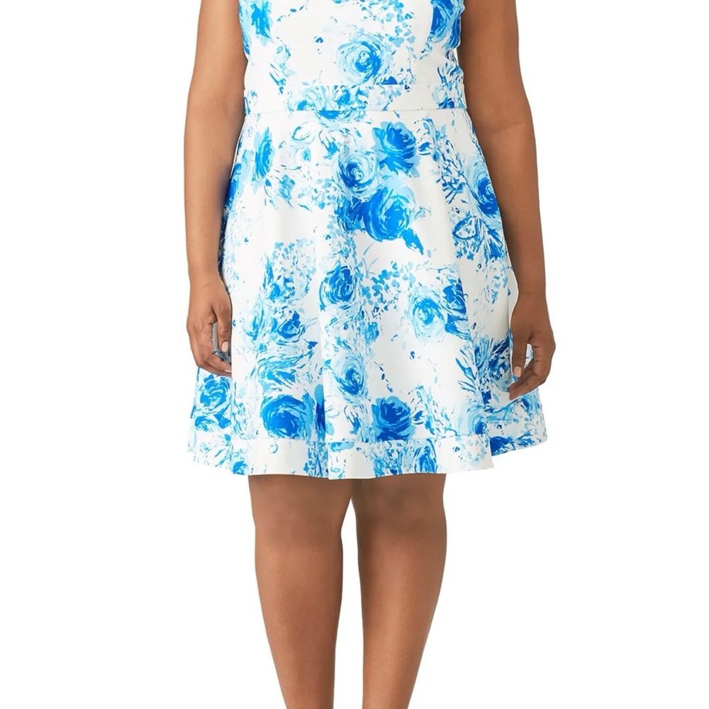 Floral Blue and White Dress